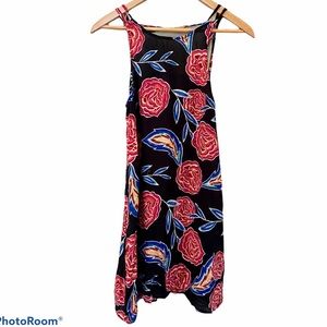 Roxy Black and Pink Floral Sun Dress Womens Size XS